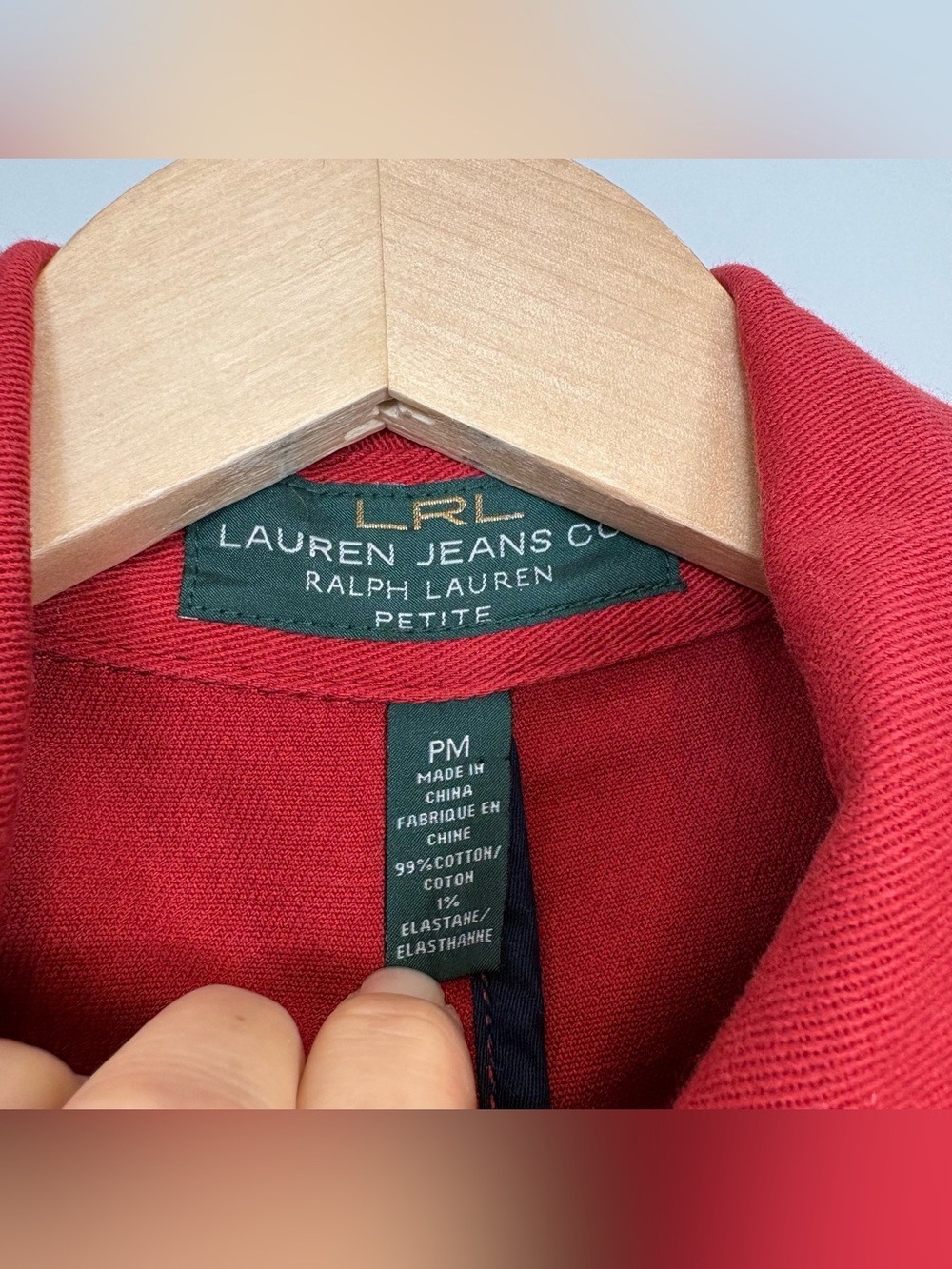 Ralph Lauren Vintage LRL Lauren Jean Co Red Fireman Jacket Sz Petite M - Picture 2 of 15
